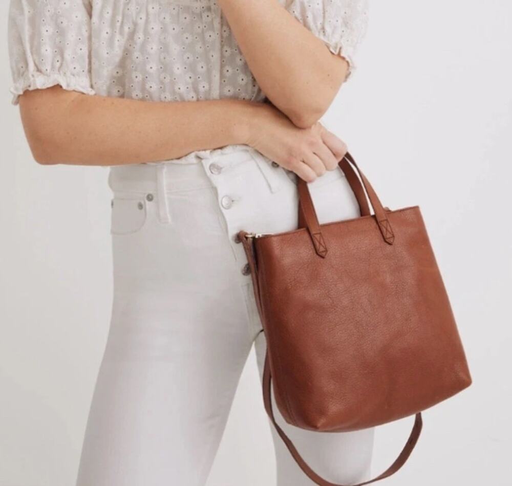 Madewell The Zip-Top Transport Crossbody Saddle Cognac Brown Leather J1951